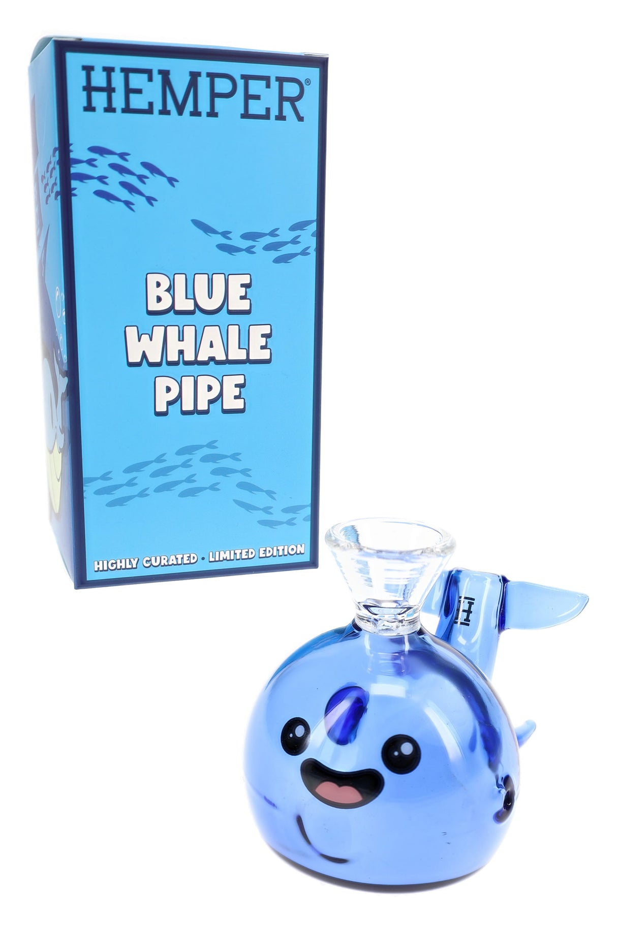 4" Hemper Blue Whale Glass Hand Pipe – P3297