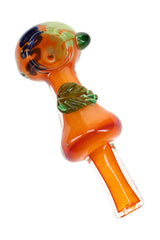 5" Gold Fumed Leaf Squiggle Striped Glass Pipe - P3321