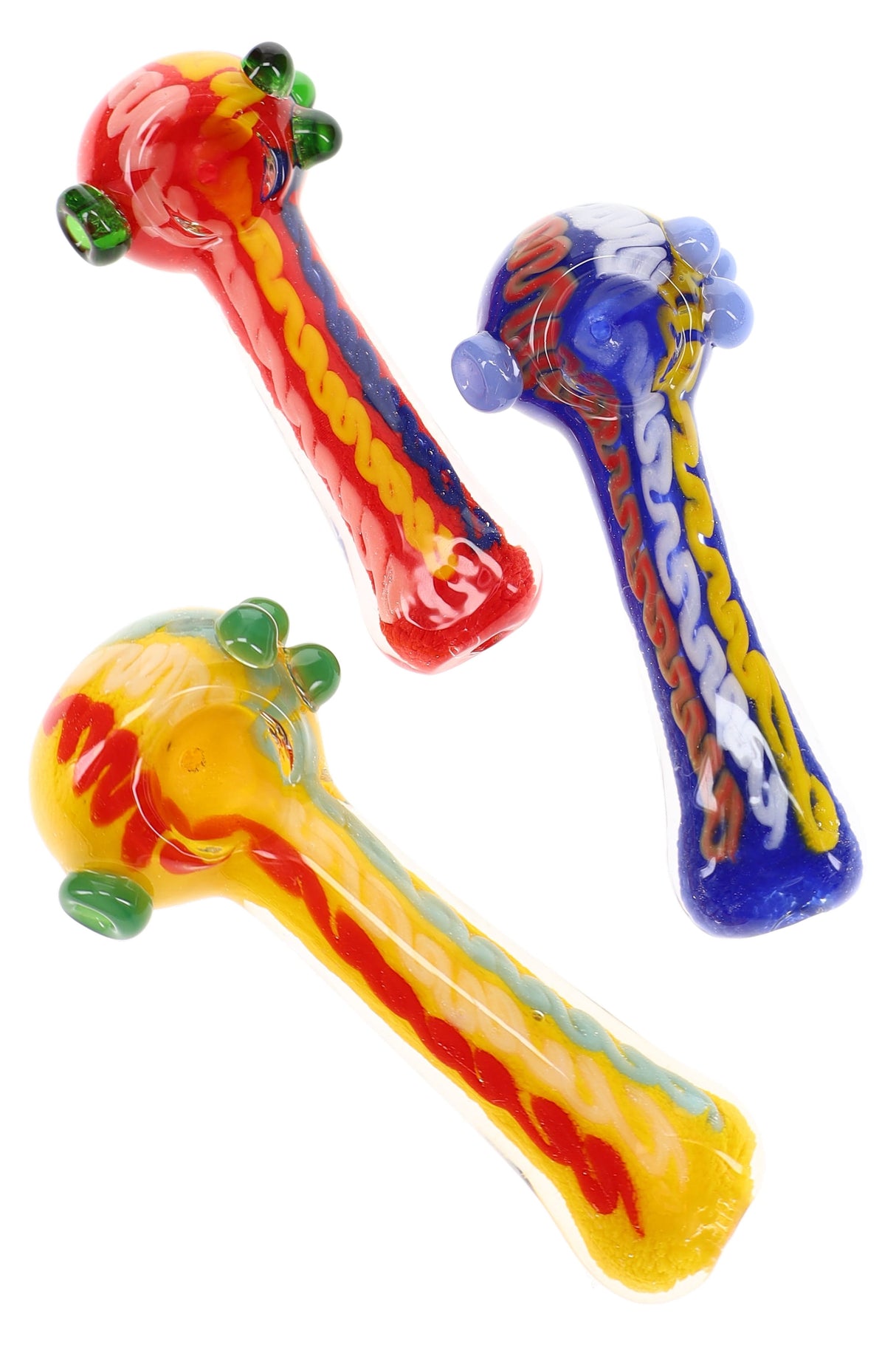 5" Multicolor Squiggle Frit Glass Pipe - P3322