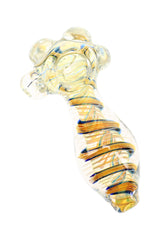 4" Ribbon Swirl Striped Color Changing Glass Pipe - P3324