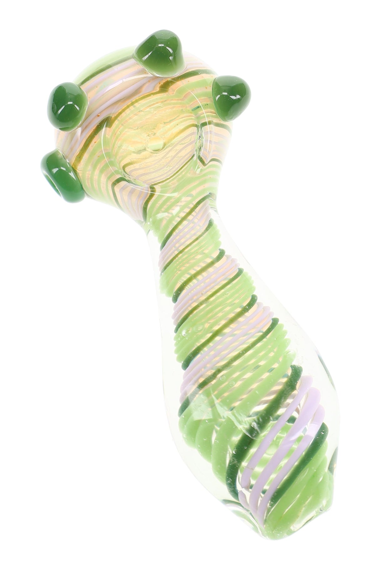 5" Color Changing Multicolor Spiral Striped Glass Pipe - P3326