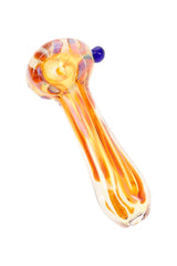 3.5" Silver Fumed Squiggle Striped Glass Pipe - P3330
