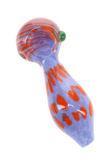 4.5" Bright Frit Striped Dot Glass Pipe - P3332