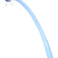 Light blue 17″ glass Gandalf pipe with dark blue striped bowl, curved stem, and clear glass feet