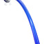 Cobalt blue 17″ glass Gandalf pipe with white-striped bowl, curved stem, and clear glass feet