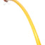 Amber 17″ glass Gandalf pipe with elongated curved stem, striped bowl, and clear glass feet