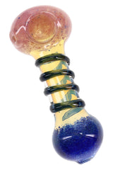 5" Color Changing Frit Coil Glass Pipe - P3343