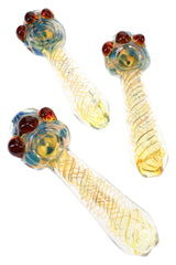 5.5" Spiral Color Changing Bubble Glass Pipe - P3346