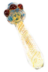 5.5" Spiral Color Changing Bubble Glass Pipe - P3346
