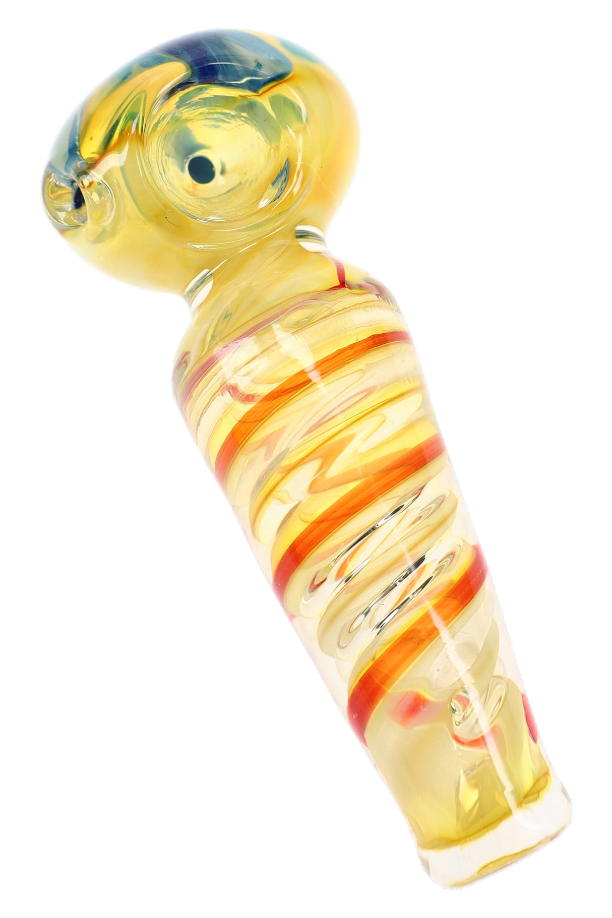 4.5" Swirl Striped Fumed Floral Glass Pipe - P3347