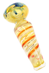 4.5" Swirl Striped Fumed Floral Glass Pipe - P3347