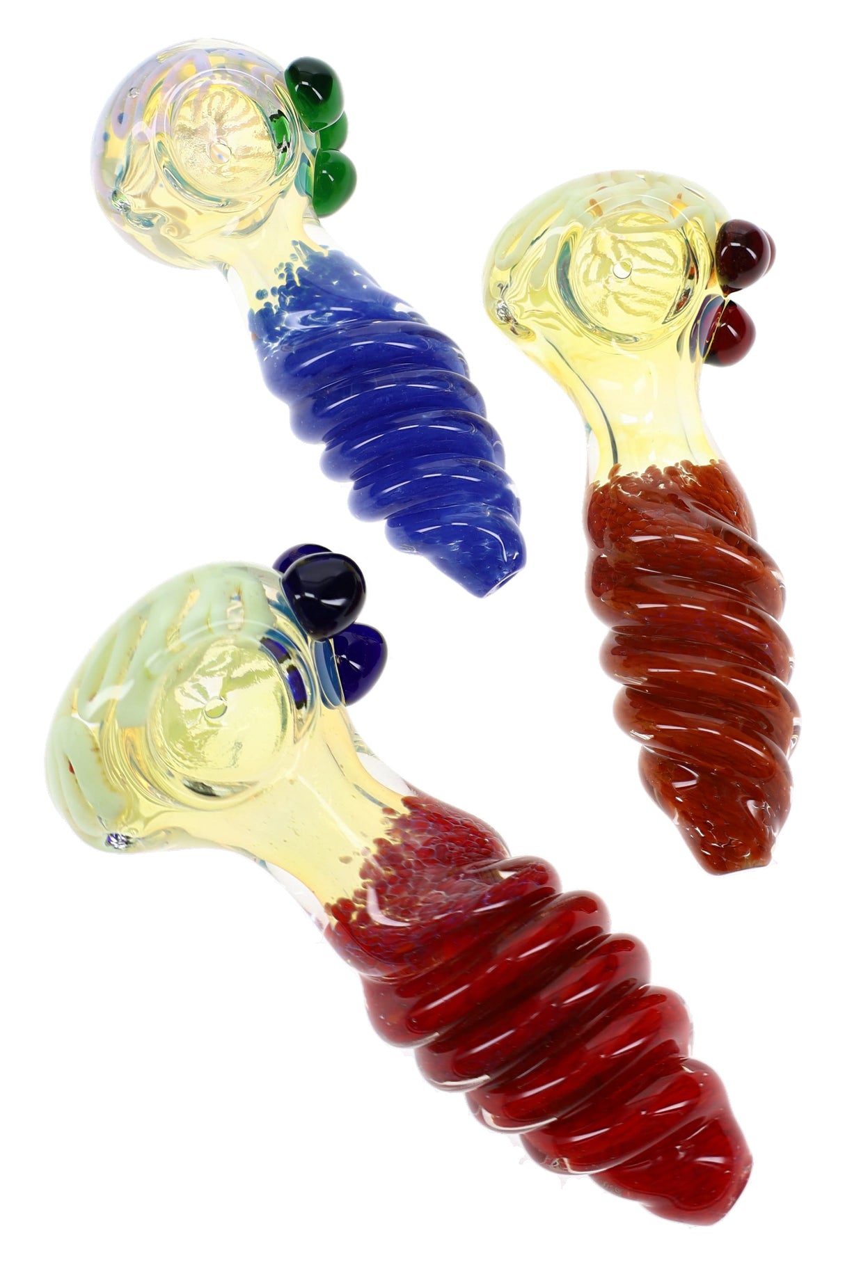 4.5" Twisted Frit Color Changing Glass Pipe - P3348