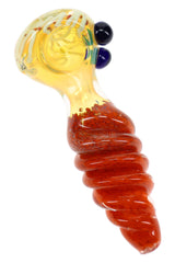 4.5" Twisted Frit Color Changing Glass Pipe - P3348