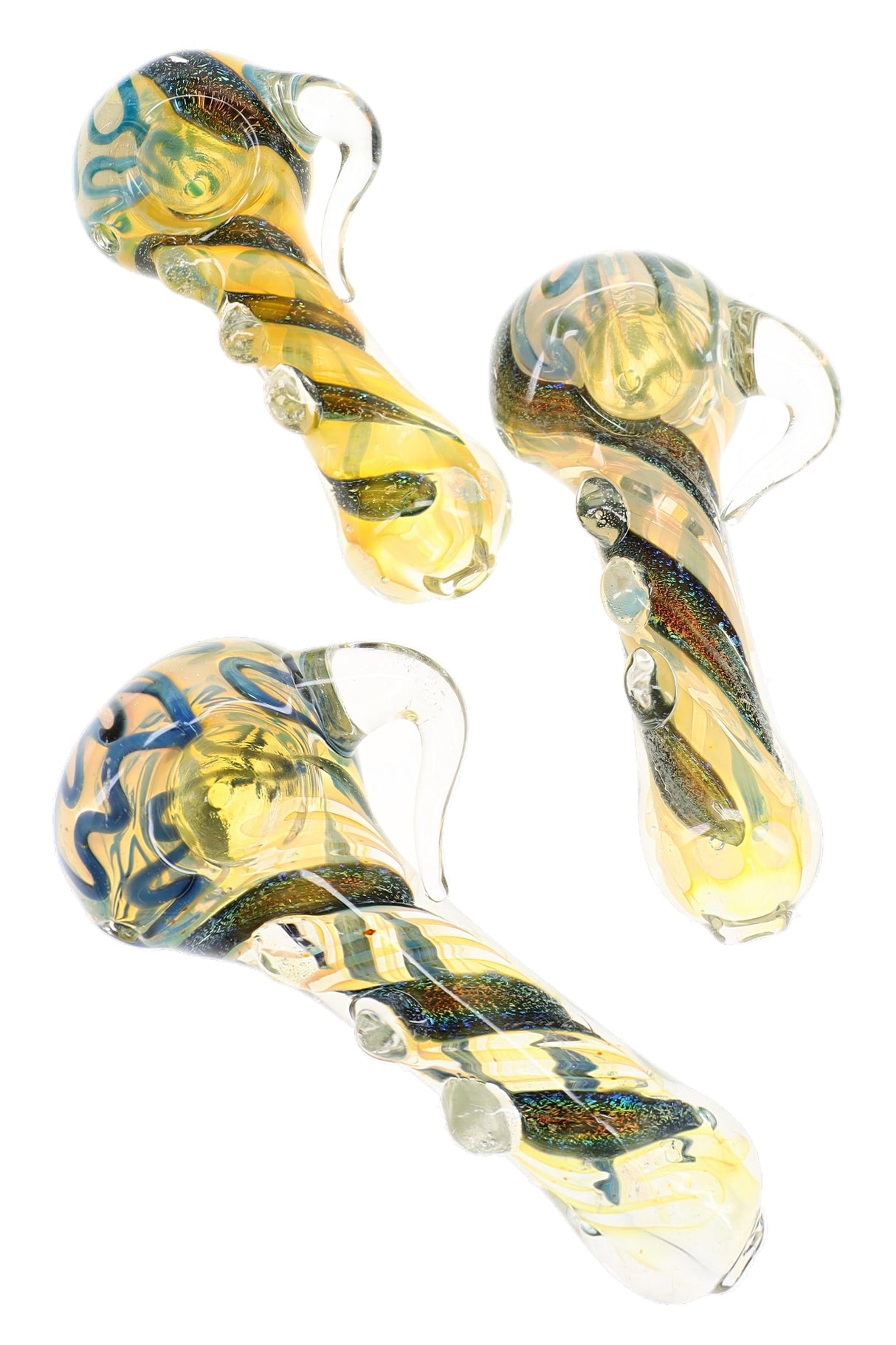 5" Dichro Spiral Color Changing Spiked Glass Pipe - P3349