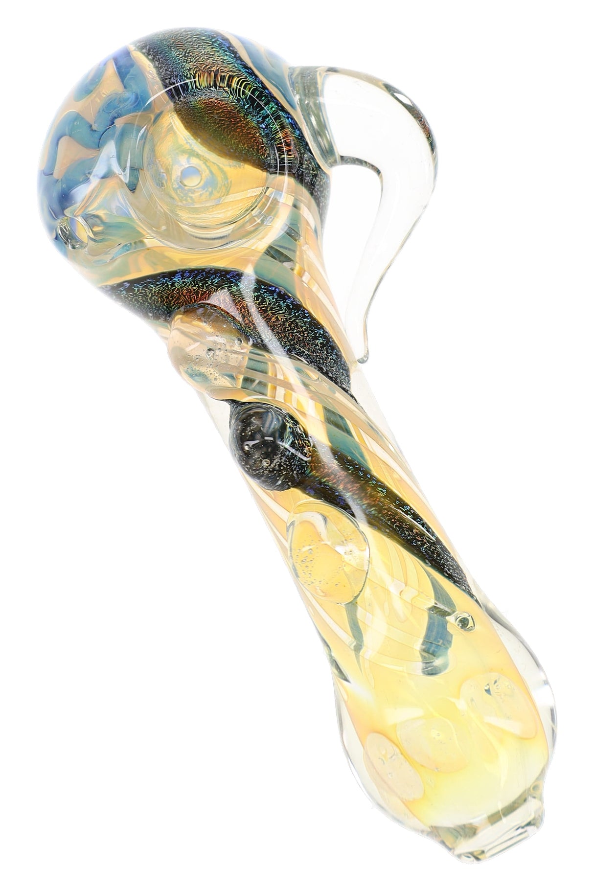 5" Dichro Spiral Color Changing Spiked Glass Pipe - P3349