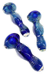 4.5" Color Changing Blue Bubble Glass Pipe - P3350