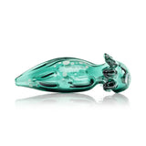 Opposite side of the HEMPER Axolotl Glass Hand Pipe showing the head carb, green gills, and tapered tail