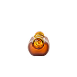 End view of BigFun! Glizzy hot dog glass hand pipe showing the rounded amber mouthpiece and compact profile