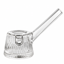 Clear NWTN Home Deco borosilicate glass hand pipe with vintage fluting and angled glass stem