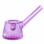 Orchid NWTN Home Deco glass hand pipe with purple fluted body, round carb and angled mouthpiece