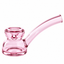 Pink Vesper glass hand pipe with a compact rounded chamber, deep bowl and elegant curved mouthpiece