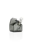 Smoke grey GRAV milk carton glass bubbler with clear 10 mm bowl and angled spout