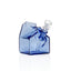 Light cobalt GRAV milk carton glass bubbler with square base and 10 mm female joint