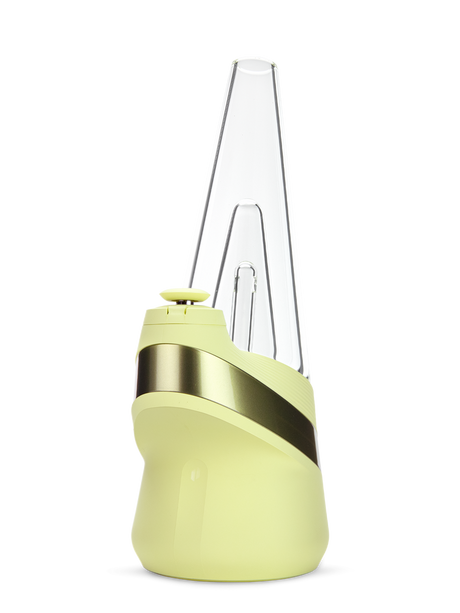 Puffco Peak Zest smart e-rig left side with Joystick Cap and tall water filtration glass