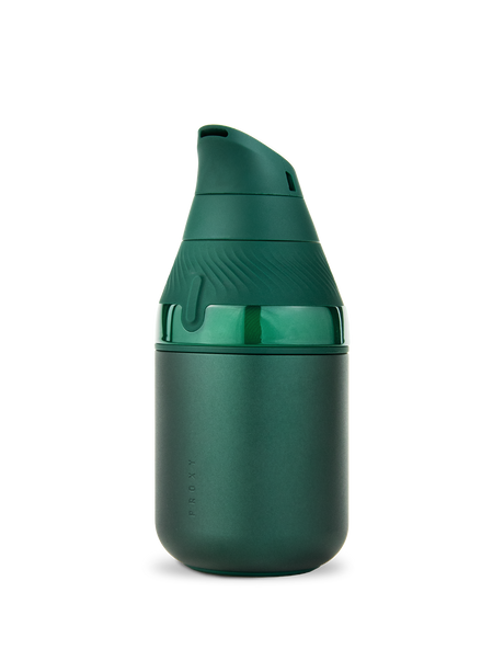 Pine Puffco Proxy Core Kit portable vaporizer in deep green with angled mouthpiece front view