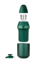 Exploded view of Pine Puffco Proxy Core Kit showing chamber, mouthpiece, cup, base, and terp pearls