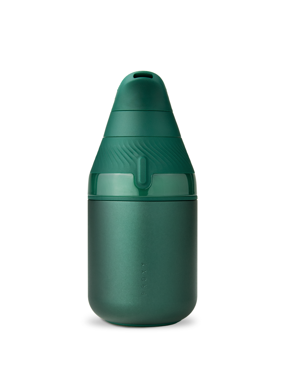 Front view of Pine Puffco Proxy Core vaporizer powered off with compact green body