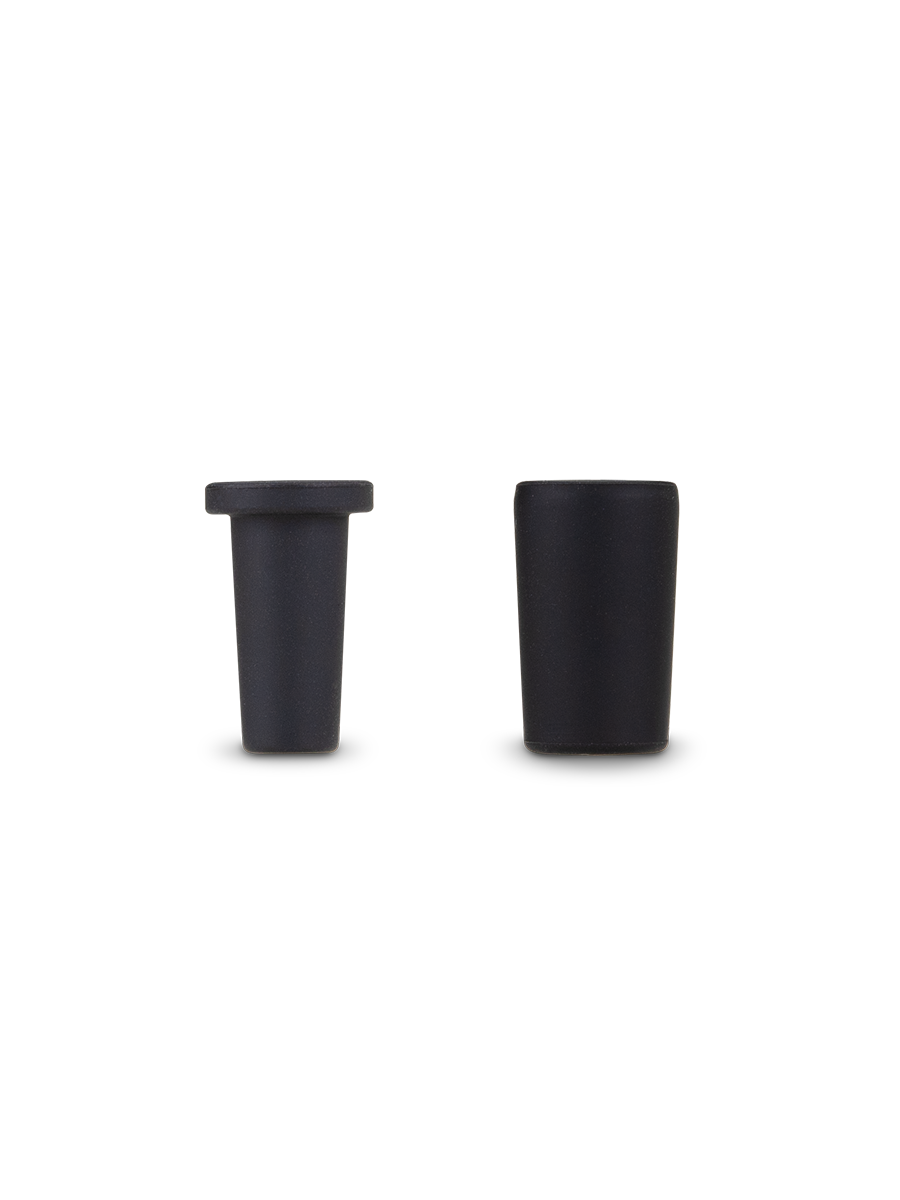 Two black joint adapter sleeves for Peak Pro Link, 10 mm and 14 mm sizes side-by-side