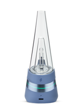 Puffco Peak Sapphire e-rig rear view showing USB-C port, light ring, and glass top