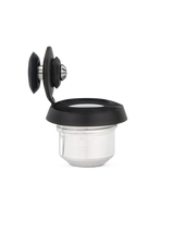 Puffco Proxy 3D chamber in Onyx with cap flipped open to reveal inner hardware and stainless steel concentrate bowl