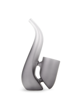Onyx Puffco New Proxy Bub water attachment right profile, tall curved neck and sturdy frosted base for stable tabletop hits.