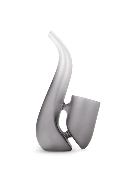 Onyx Puffco New Proxy Bub water attachment right profile, tall curved neck and sturdy frosted base for stable tabletop hits.