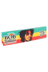 Single Bob Marley king size hemp rolling papers booklet with red, gold, and green design and portrait artwork, labeled 33 extra-long leaves.