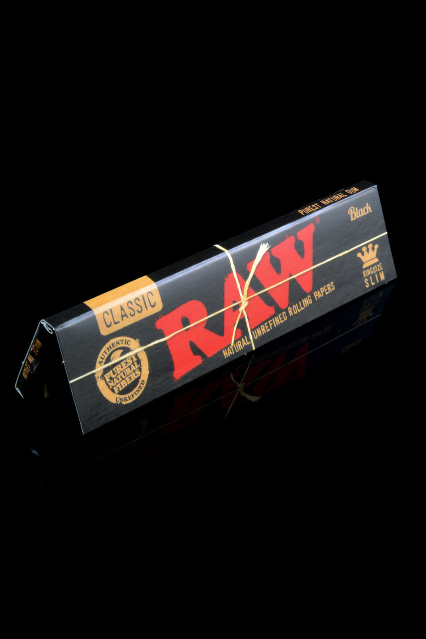 50ct Raw Black King Size Slim Rolling Papers Display - RP233