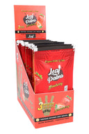 Leaf Palms Strawberry palm leaf wraps display; 3 medium wraps per pouch, terpene-infused and slow burning.