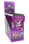 Leaf Palms Grape palm leaf wraps display; 3 medium wraps per pouch, bold terpene flavor and tobacco-free construction.