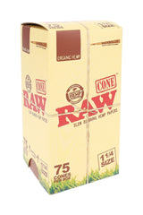 75ct Raw Organic 1 1/4 Rolling Paper Cones - RP329