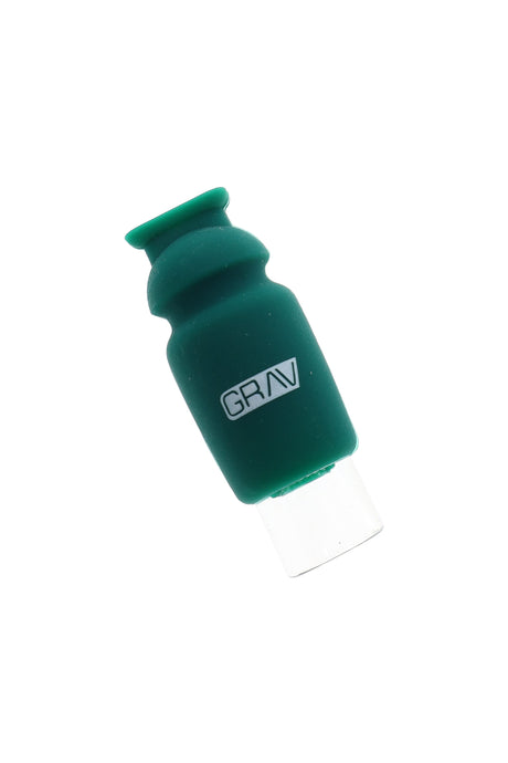 Dark teal GRAV silicone-capped glass crutch filter tip with matte sleeve and clear glass tip for joints or blunts.