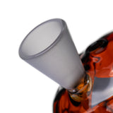 Close-up of MJ Arsenal pumpkin glass bubbler frosted 13 mm front opening designed for standard cones and blunts