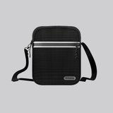 Dr. Dabber Tour Bag in black ballistic nylon with logo badge, zipper trim, and wide carry strap