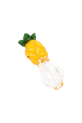 Pineapple-themed Peak Pro glass ball cap on white background, glossy yellow fruit with green leaves and clear rounded cap section.
