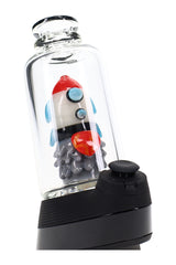 Glow rocket ship Peak attachment with clear glass chamber, red nose cone, blue windows, and frosted body