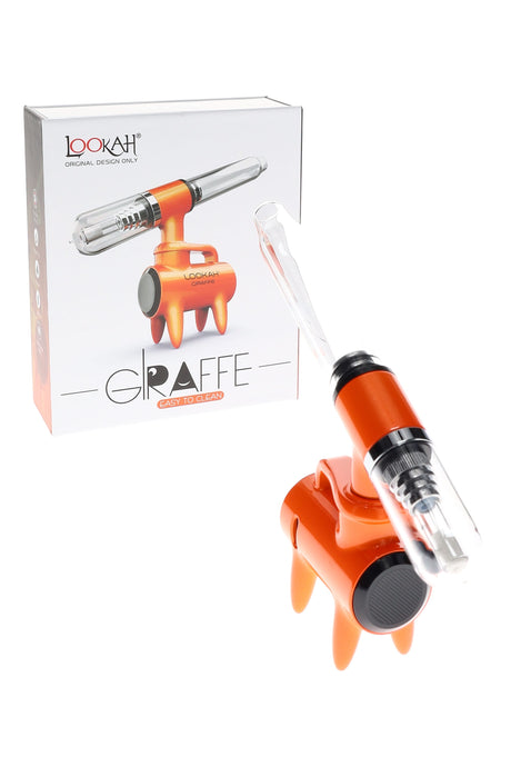 Orange Lookah Giraffe electric dab straw with Type 5 quartz coil, handheld desktop design for concentrates.