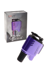 Purple Lookah Q7 Mini quartz e-nail showing compact body and 710 coil cover beside retail box, 14–18 mm fit.