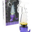 Purple Lookah Dinosaur electric dab rig with splash-guard bent head and quick-connect bubbler near box.