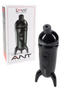 Black Lookah ANT wax pen beside packaging, compact metal body with USB-C charging and magnetic cap highlighted.